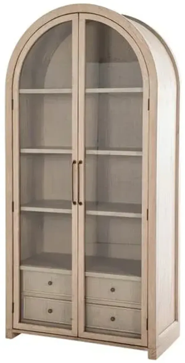 Elsa Tall Arched Cabinet - Blonde Natural - Gabby - Handcrafted - Beige