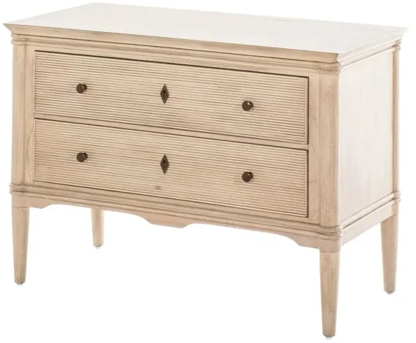 Linnea 2-Drawer Nightstand, Brushed Blonde Natural