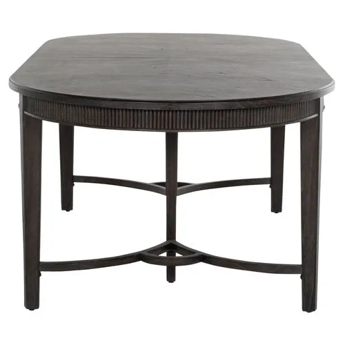 Whitlock 86" Dining Table - Cerused Forest Black - Gabby