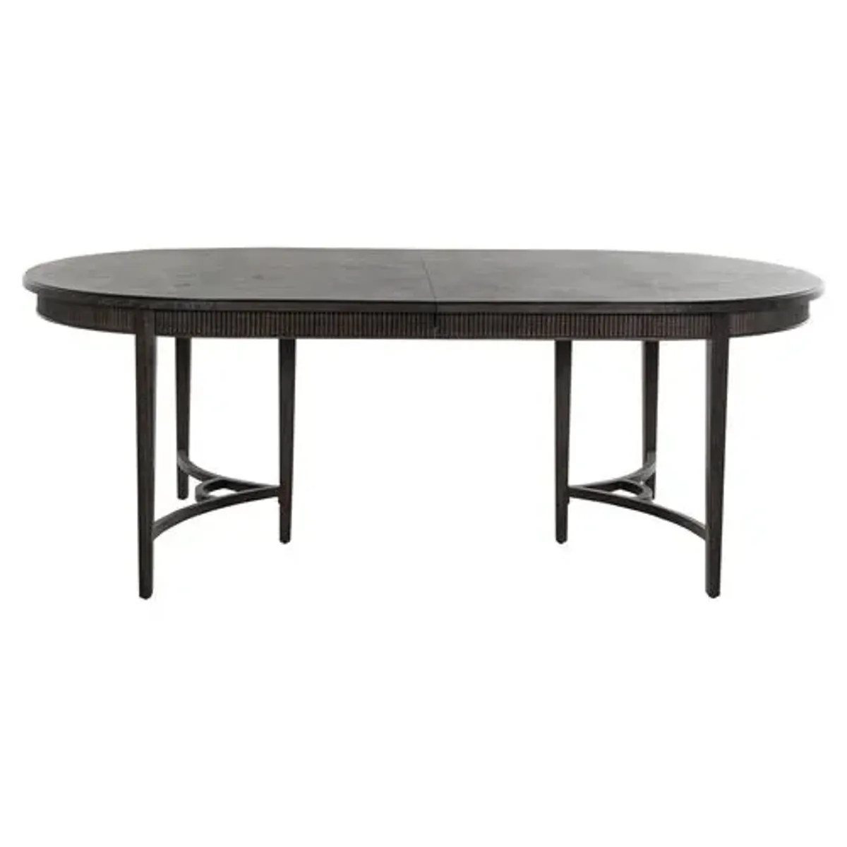Whitlock 86-106" Oval Extension Dining Table - Cerused Forest Black - Gabby