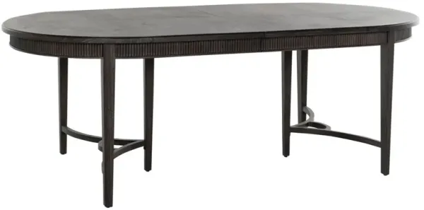 Whitlock 86-106" Oval Extension Dining Table - Cerused Forest Black - Gabby