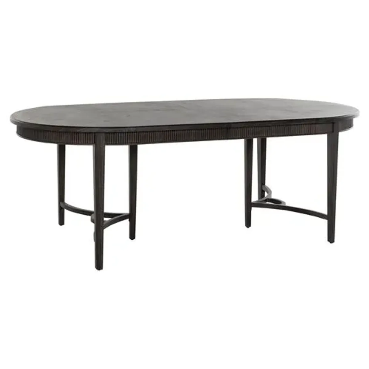 Whitlock 86-106" Oval Extension Dining Table - Cerused Forest Black - Gabby