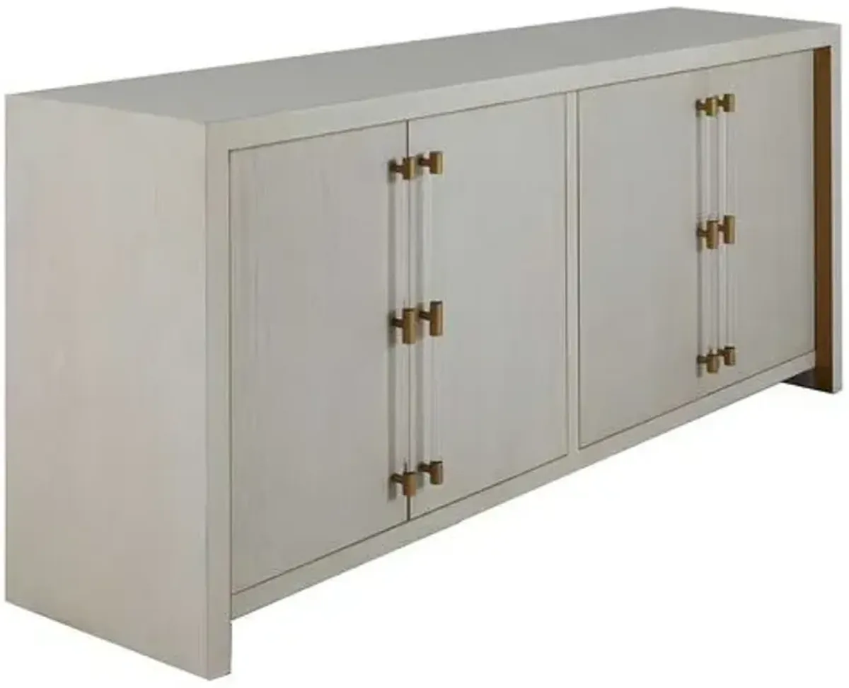 Winford Cerused Cabinet - White/Gold - Gabby