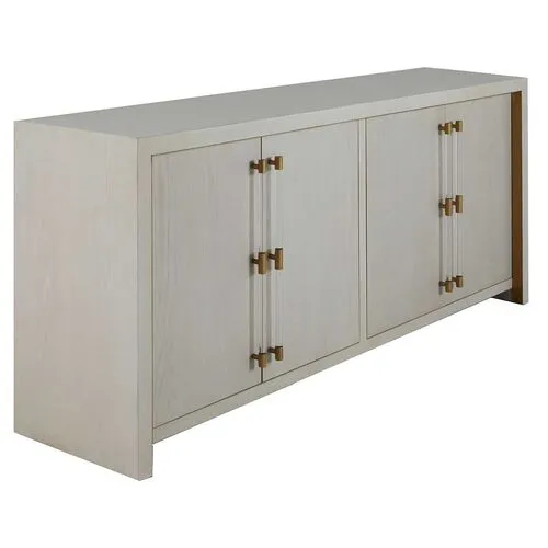 Winford Cerused Cabinet - White/Gold - Gabby