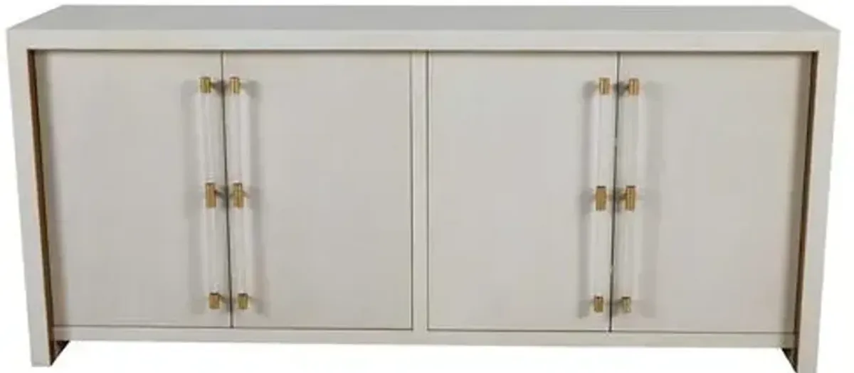 Winford Cerused Cabinet - White/Gold - Gabby