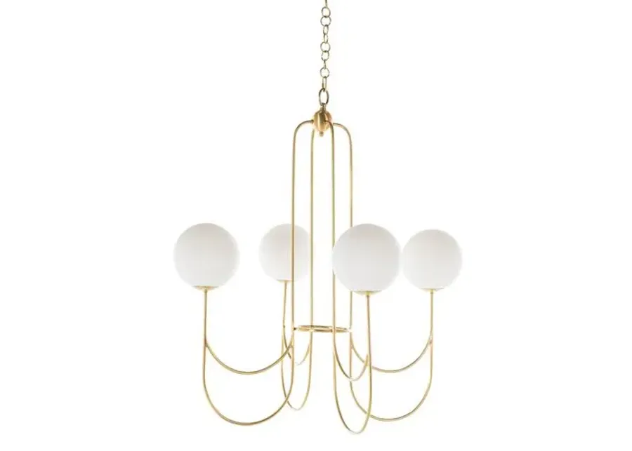 Granville Globe Chandelier - Brass - Gabby