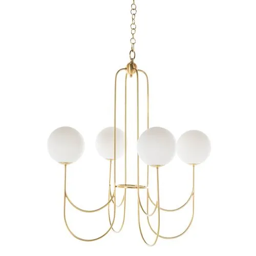 Granville Globe Chandelier - Brass - Gabby