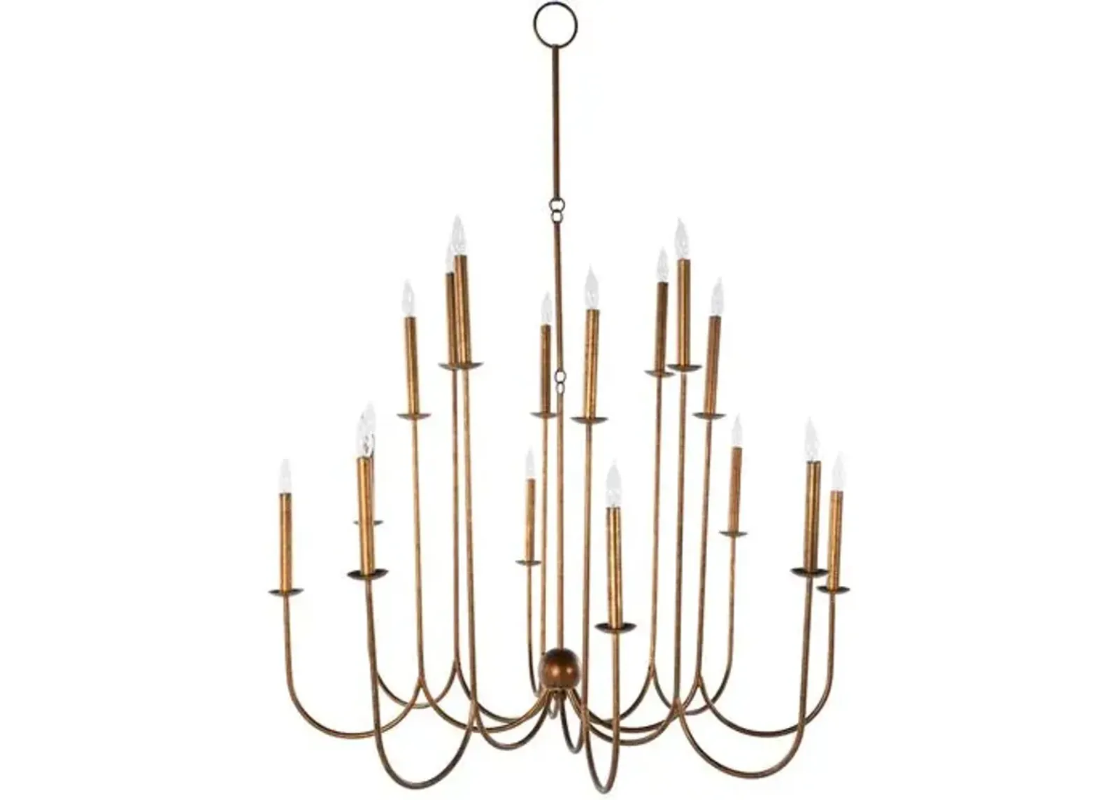 Snow Chandelier - Antiqued Gold - Gabby