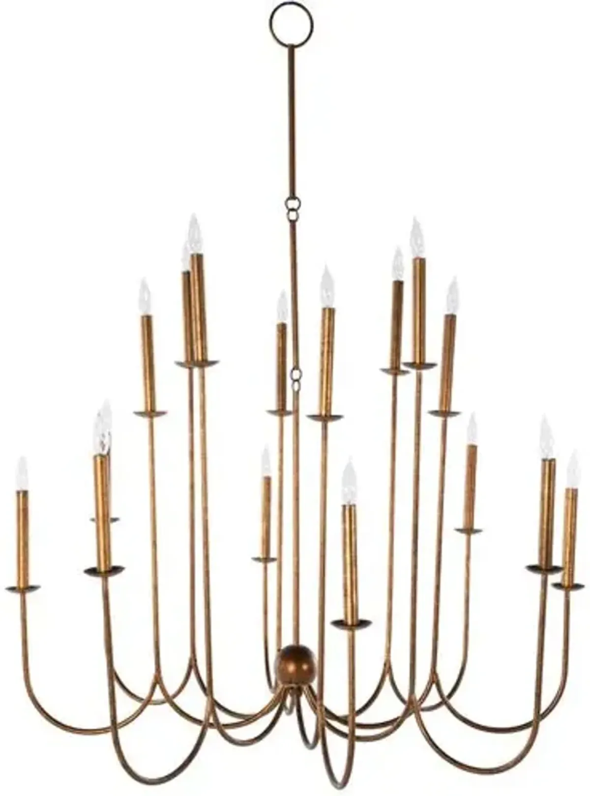 Snow Chandelier - Antiqued Gold - Gabby