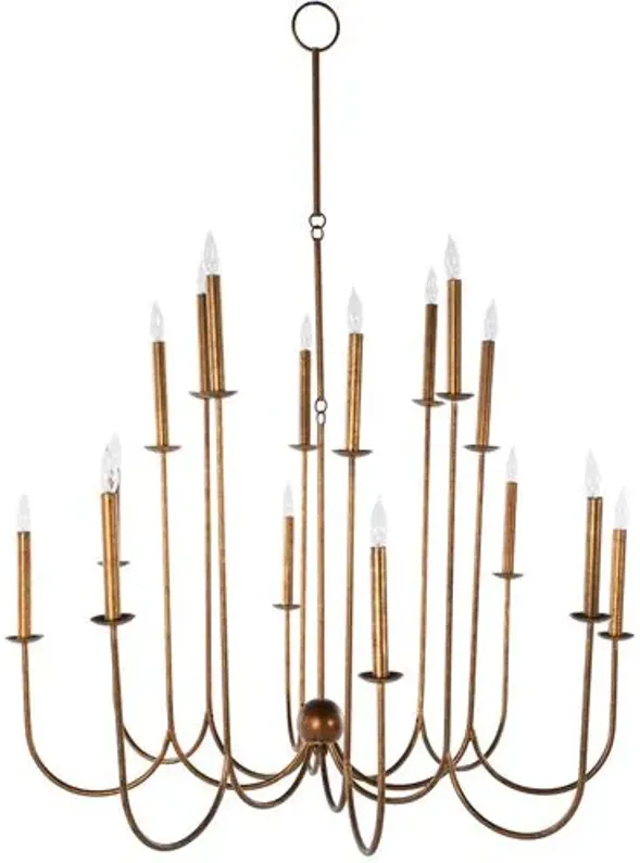 Snow Chandelier - Antiqued Gold - Gabby