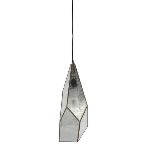 Malia Multifaceted Pendant - Antique Brushed Brass - Gabby - Silver