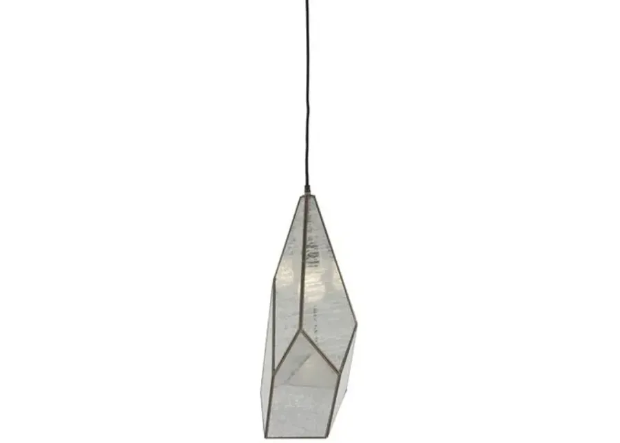 Malia Multifaceted Pendant - Antique Brushed Brass - Gabby - Silver