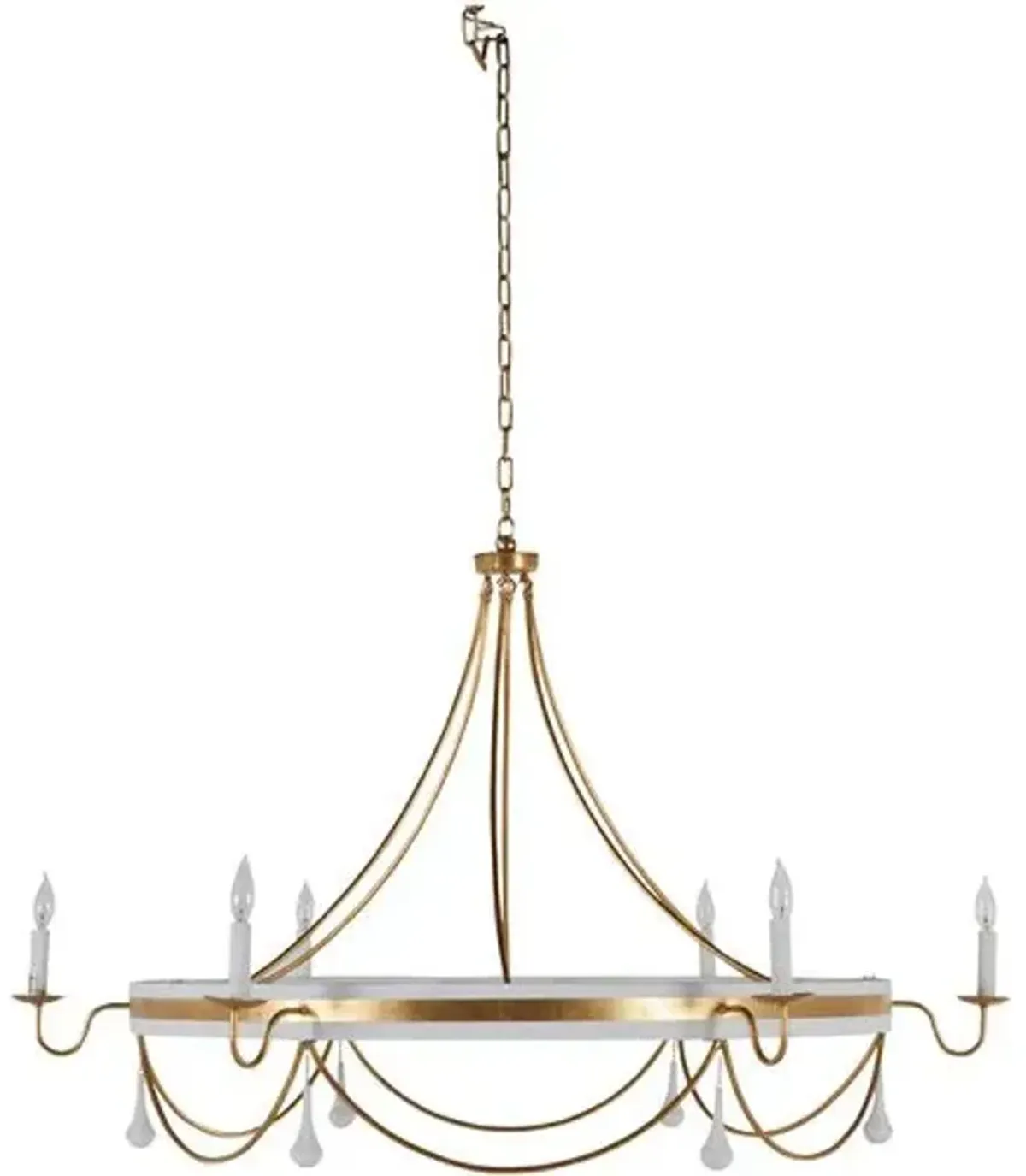 Jean Chandelier - Vintage Gold/Plaster White - Gabby