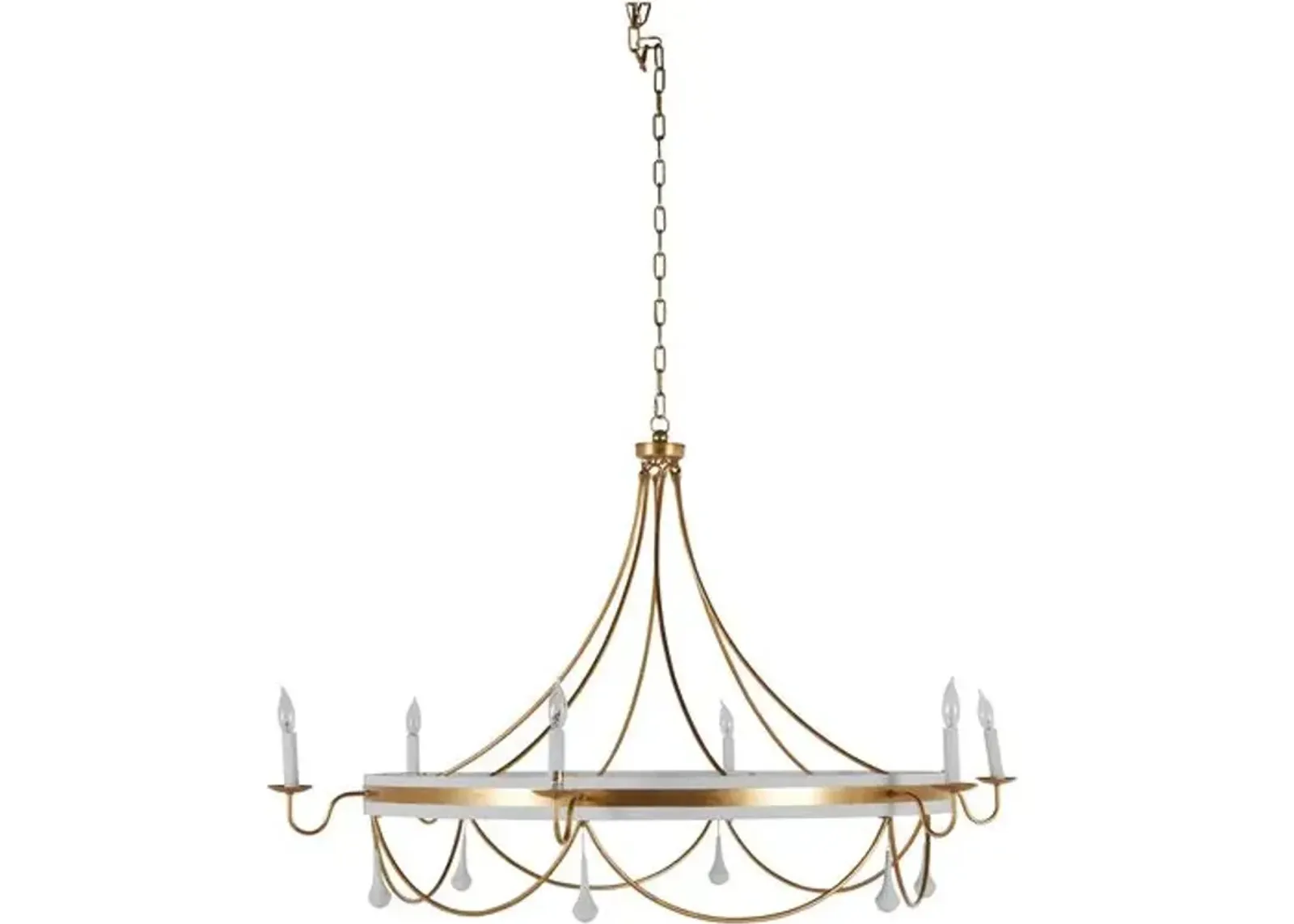 Jean Chandelier - Vintage Gold/Plaster White - Gabby