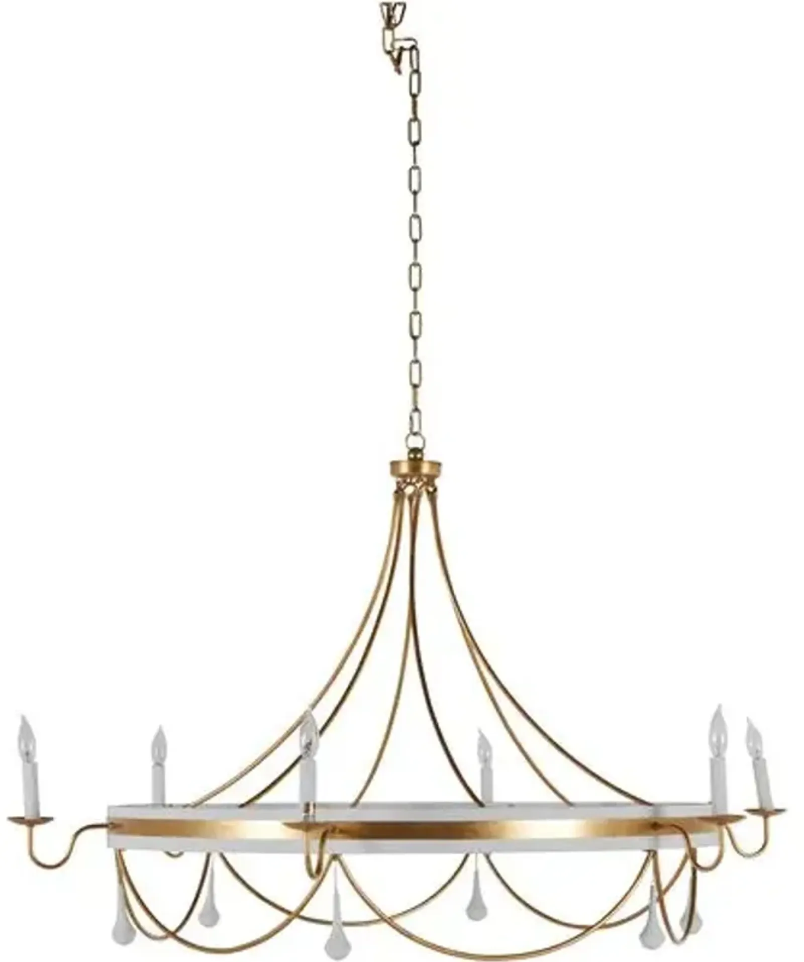 Jean Chandelier - Vintage Gold/Plaster White - Gabby