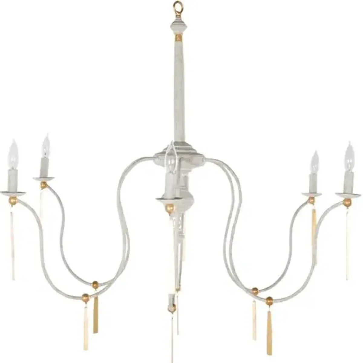 Tracy Chandelier - Textured White/Vintage Gold - Gabby