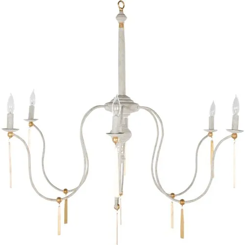 Tracy Chandelier - Textured White/Vintage Gold - Gabby