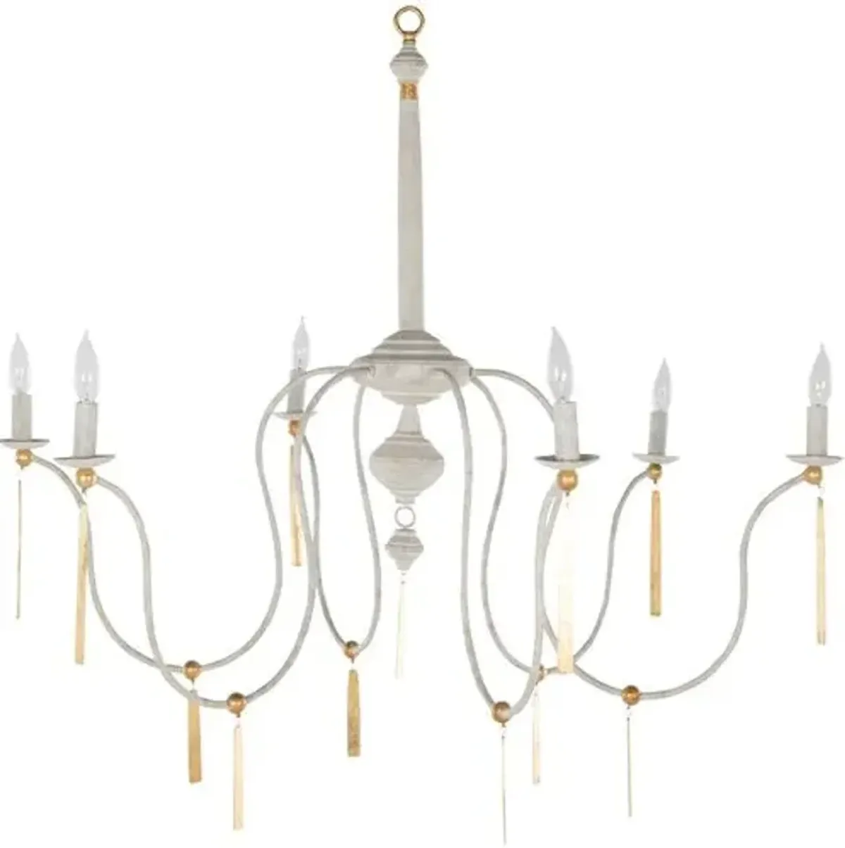 Tracy Chandelier - Textured White/Vintage Gold - Gabby