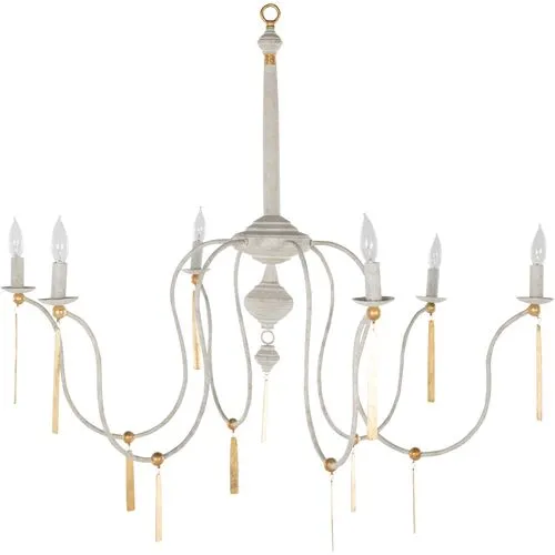 Tracy Chandelier - Textured White/Vintage Gold - Gabby