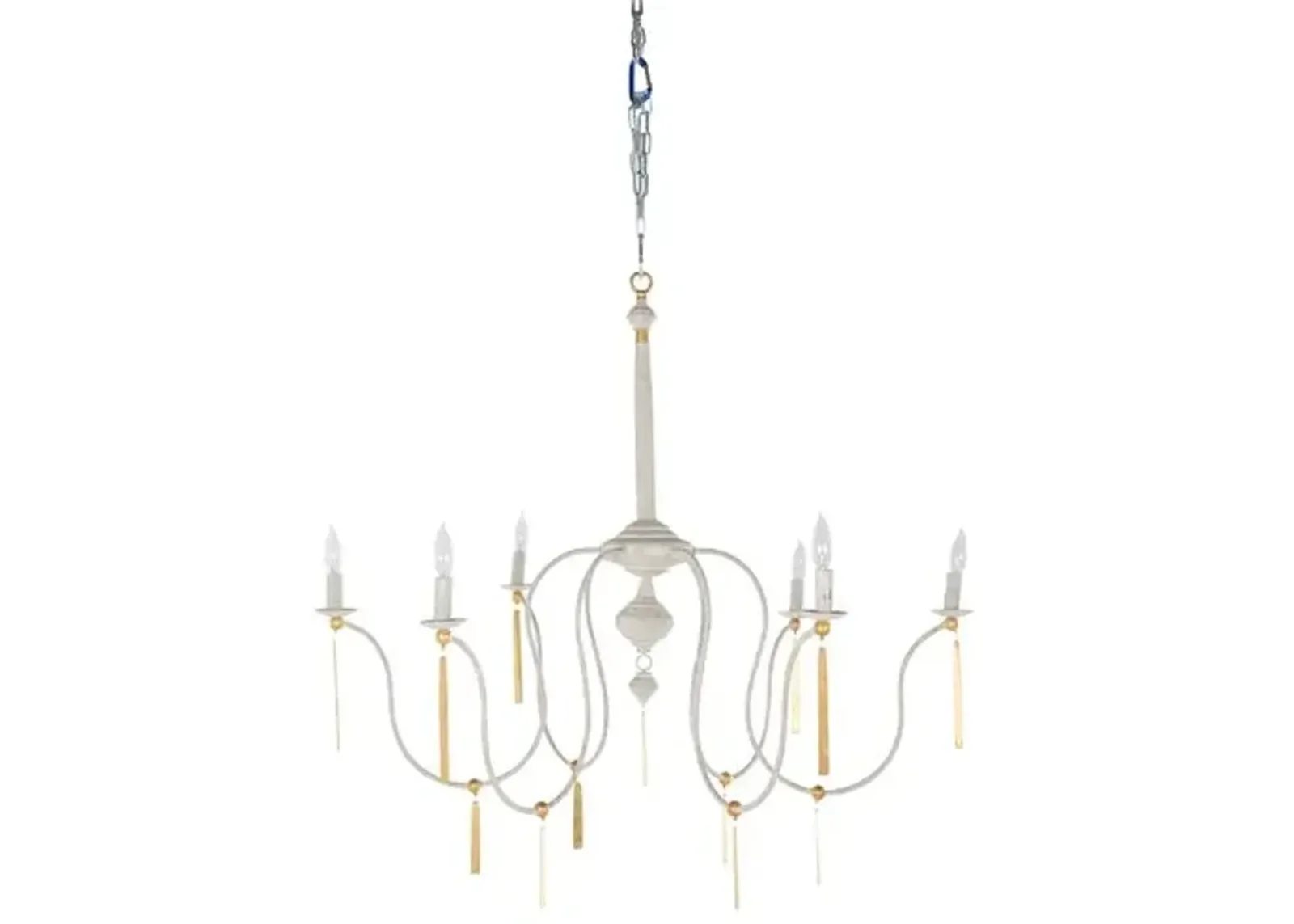 Tracy Chandelier - Textured White/Vintage Gold - Gabby