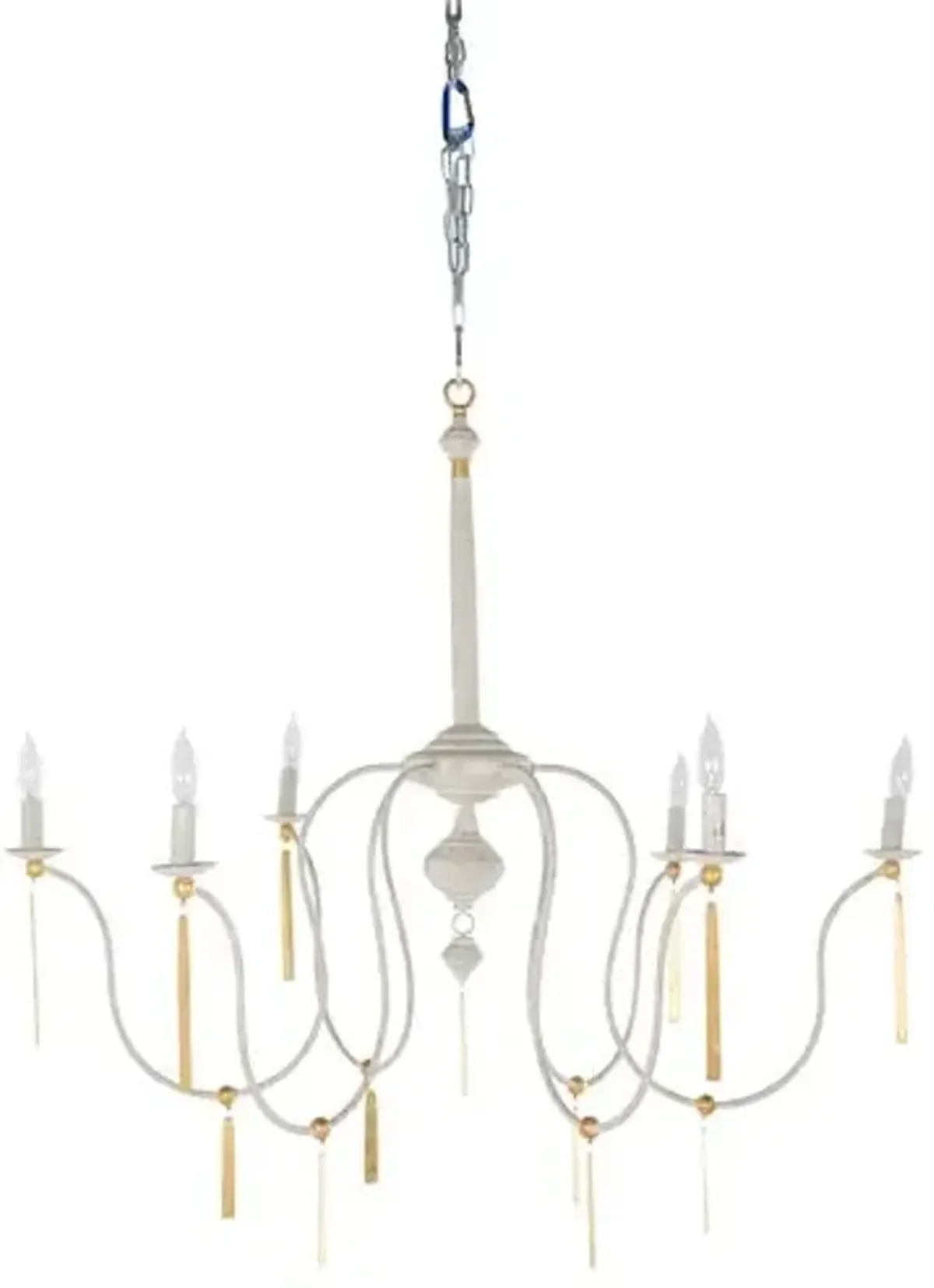 Tracy Chandelier - Textured White/Vintage Gold - Gabby