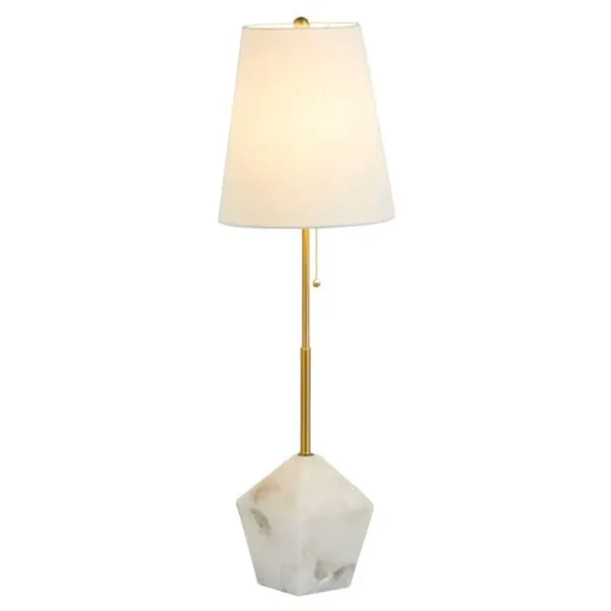 Perry Alabaster Table Lamp - Antique Gold - Gabby - White