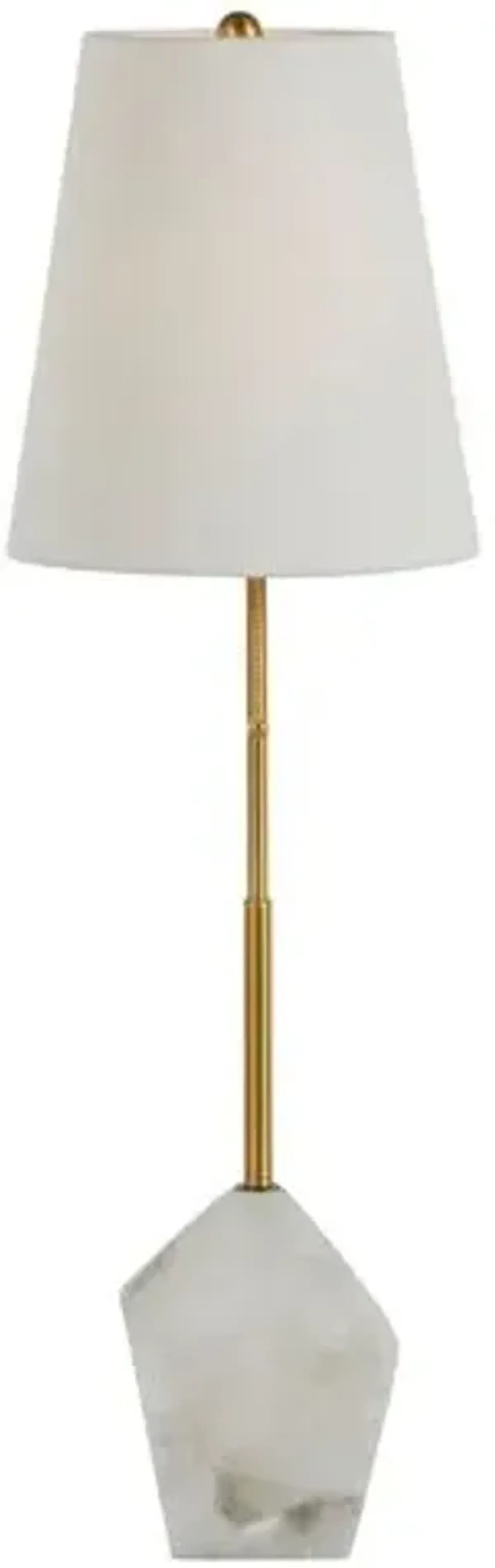 Perry Alabaster Table Lamp - Antique Gold - Gabby - White