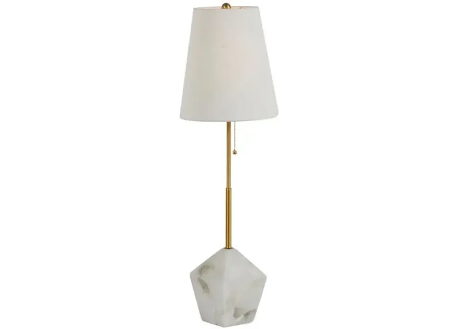 Perry Alabaster Table Lamp - Antique Gold - Gabby - White