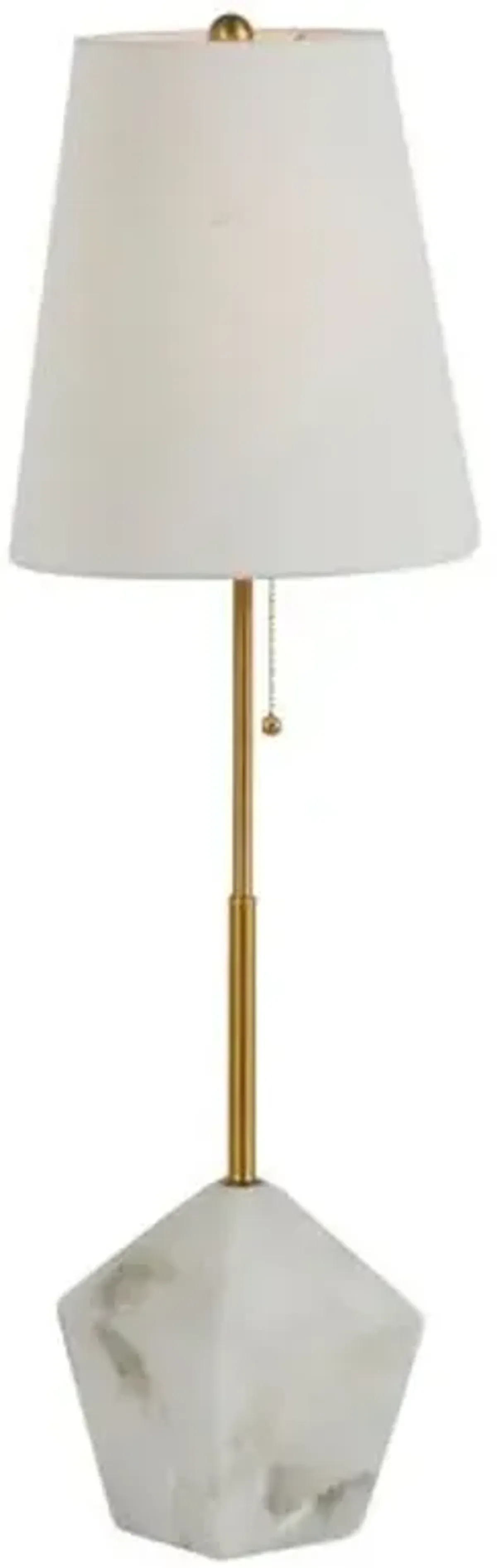 Perry Alabaster Table Lamp - Antique Gold - Gabby - White