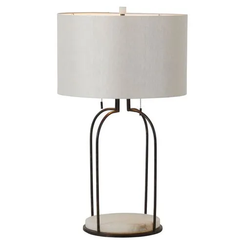 Joan Alabaster Table Lamp - Antique Bronze - Gabby