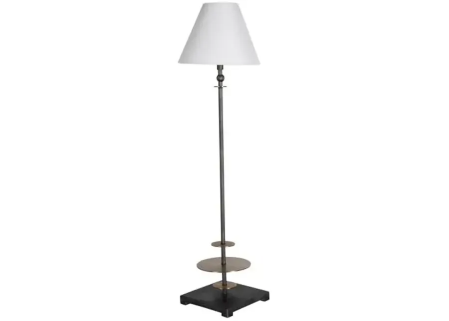 Vivek Buffet Lamp - Gun Metal/Antique Brass - Gabby - Black