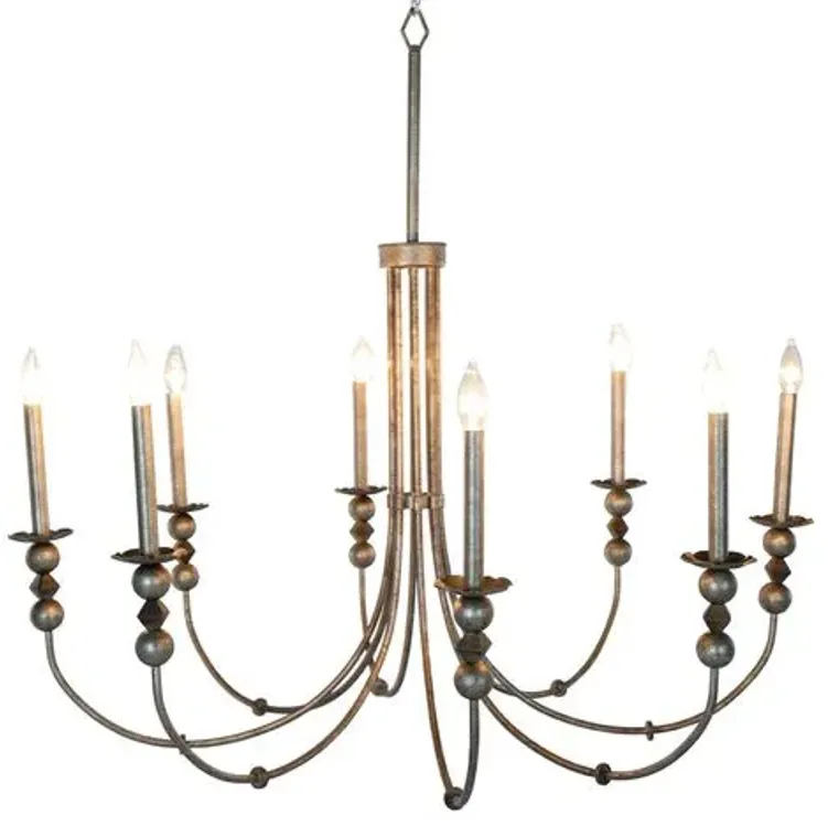 Quinci Chandelier - Antique Silver Leaf - Gabby