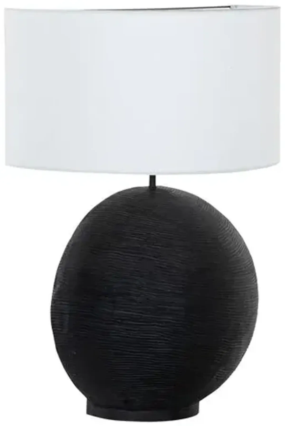 Orion Large Demilune Table Lamp - Plaster Black - Gabby