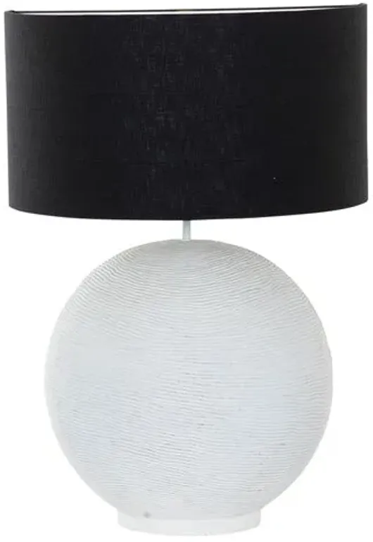 Orion Large Demilune Table Lamp - Plaster White - Gabby