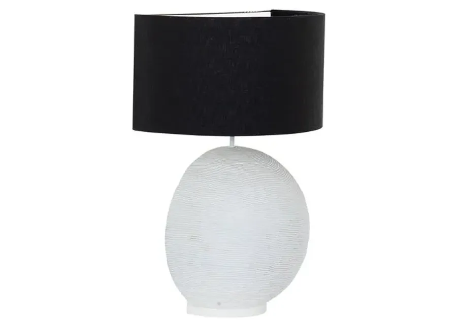 Orion Large Demilune Table Lamp - Plaster White - Gabby