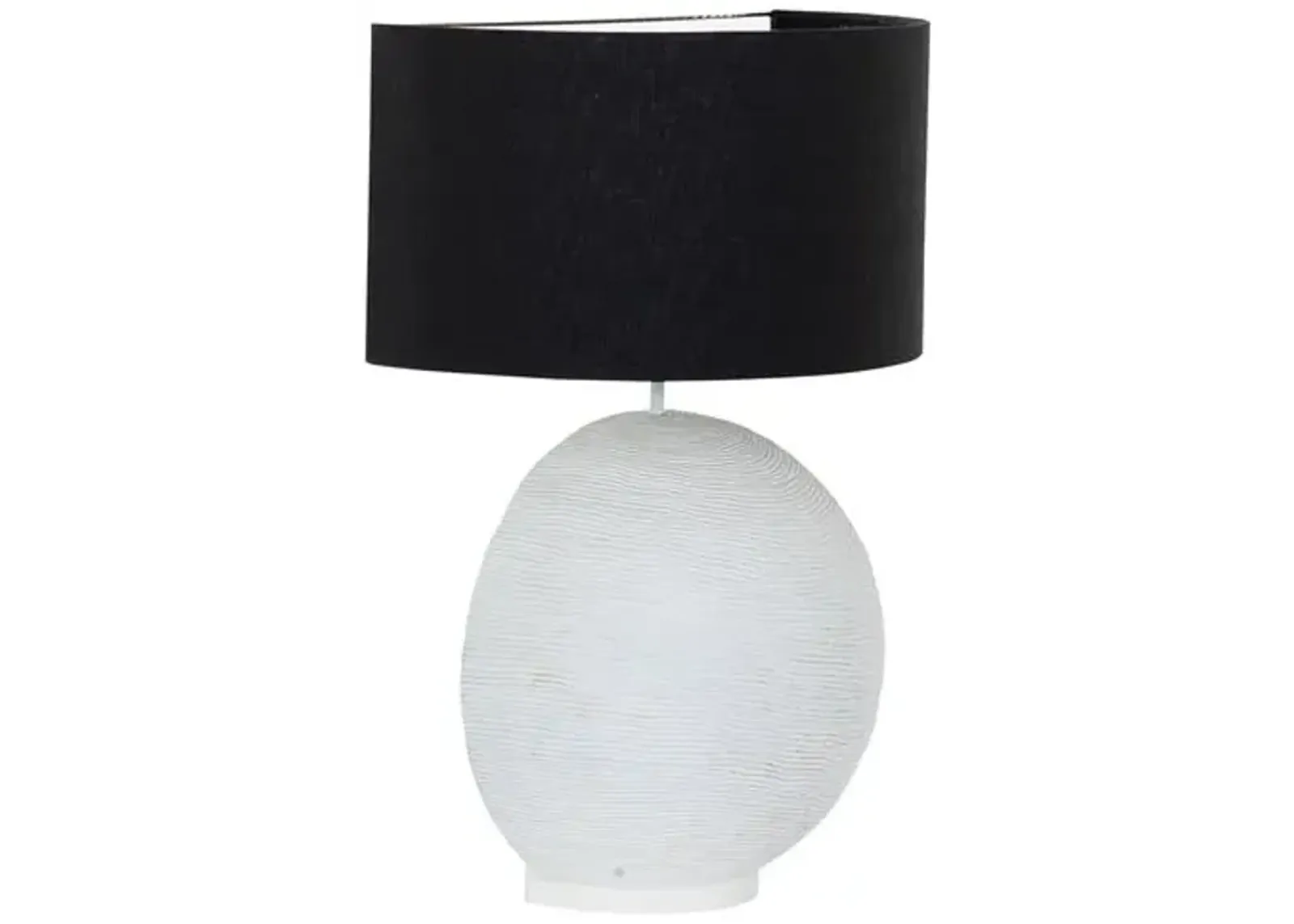 Orion Large Demilune Table Lamp - Plaster White - Gabby