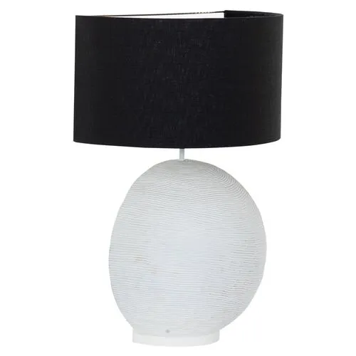 Orion Large Demilune Table Lamp - Plaster White - Gabby