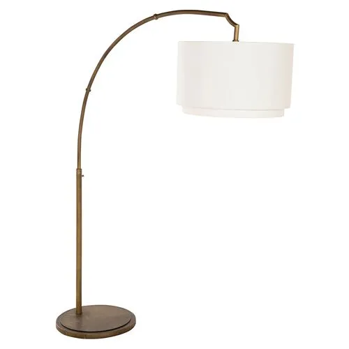 Caesar Arched Floor Lamp - Brushed Brass - Gabby - Handcrafted