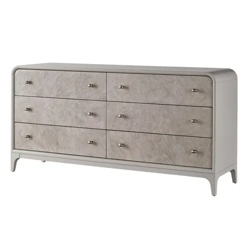 Tranquility Immersion 6-Drawer Burl Dresser - Gray Moonstone - Miranda Kerr Home