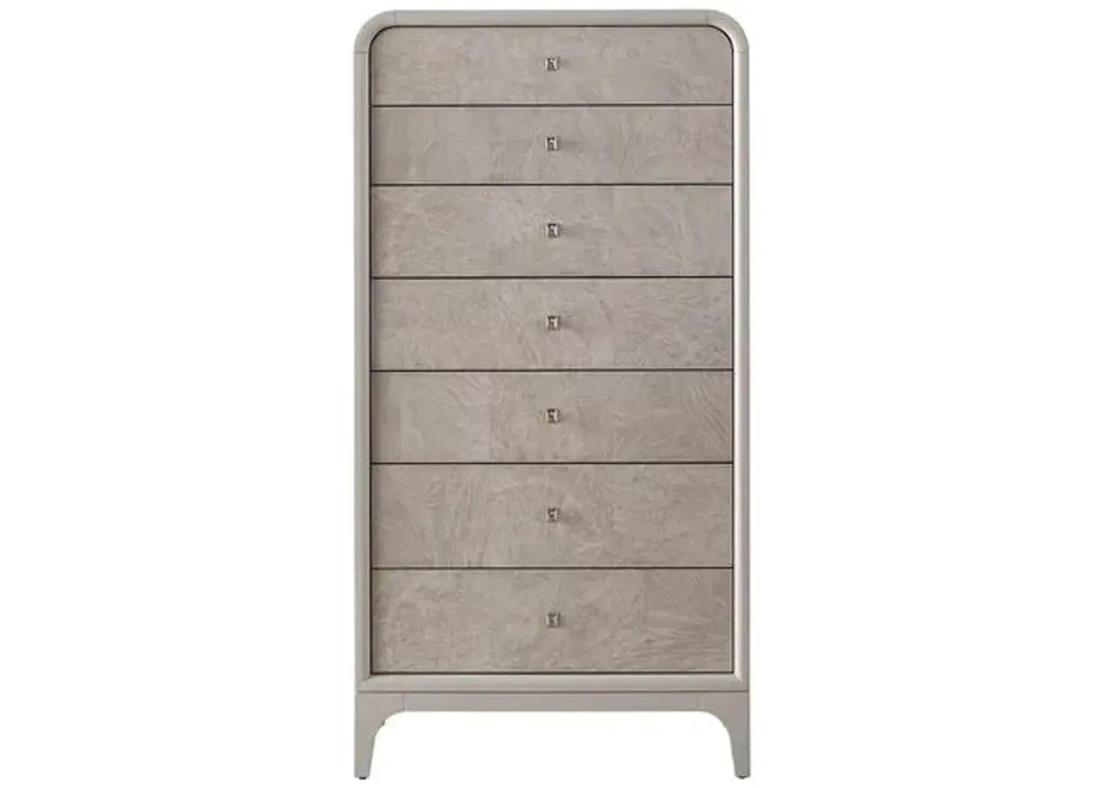 Tranquility Immersion 7-Drawer Burl Tall Chest - Gray Moonstone - Miranda Kerr Home