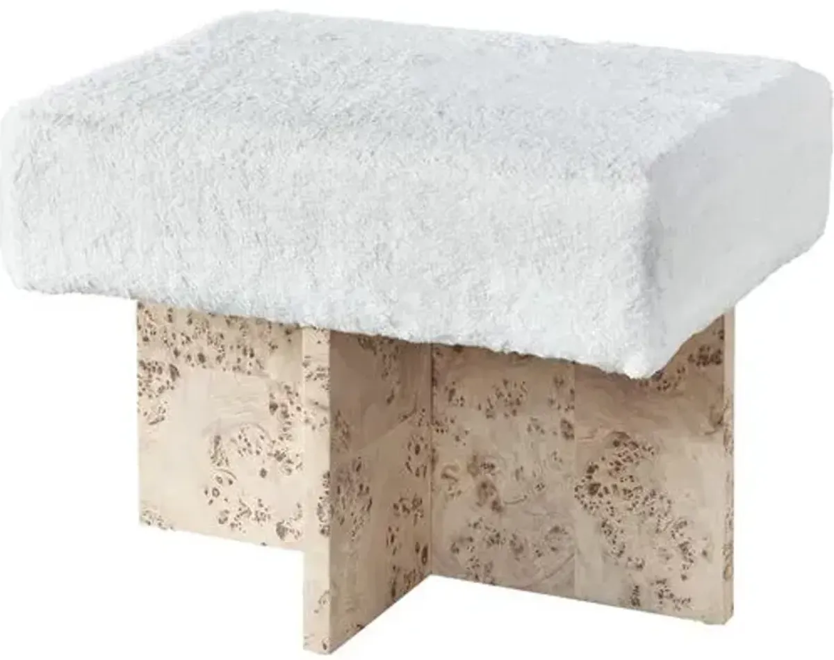 Tranquility Riviera Bunching Bench - Mappa Burl/Bunny Cream - Miranda Kerr Home - Ivory