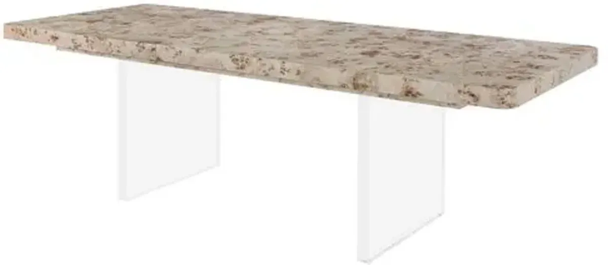 Tranquility Extension Dining Table - Mappa Burl/Acrylic - Miranda Kerr Home