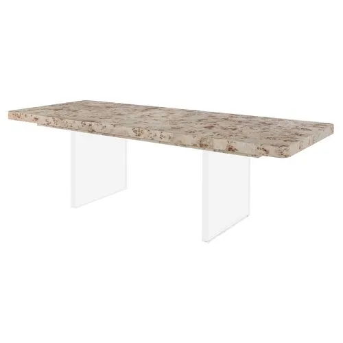 Tranquility Extension Dining Table - Mappa Burl/Acrylic - Miranda Kerr Home