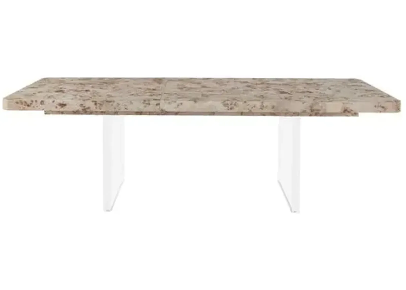 Tranquility Extension Dining Table - Mappa Burl/Acrylic - Miranda Kerr Home