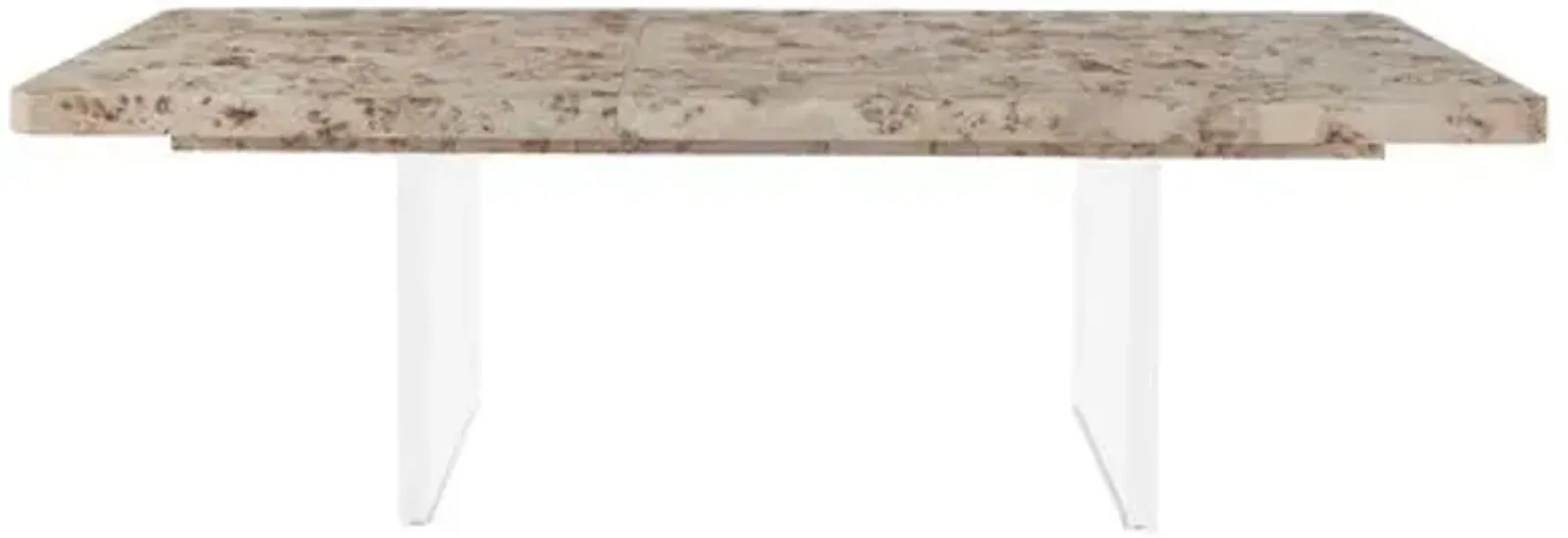 Tranquility Extension Dining Table - Mappa Burl/Acrylic - Miranda Kerr Home