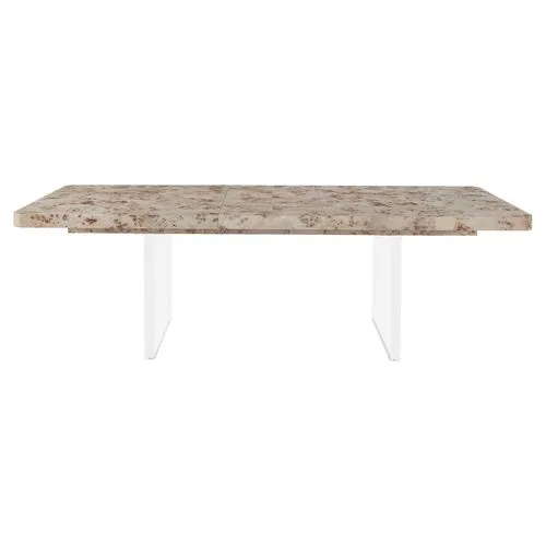 Tranquility Extension Dining Table - Mappa Burl/Acrylic - Miranda Kerr Home