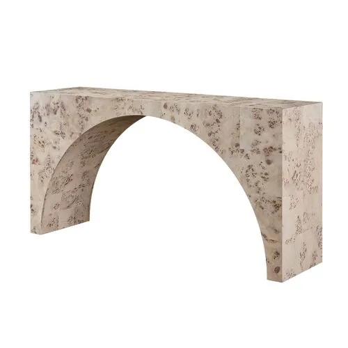 Tranquility Arc Console Table - Mappa Burl - Miranda Kerr Home - Ivory