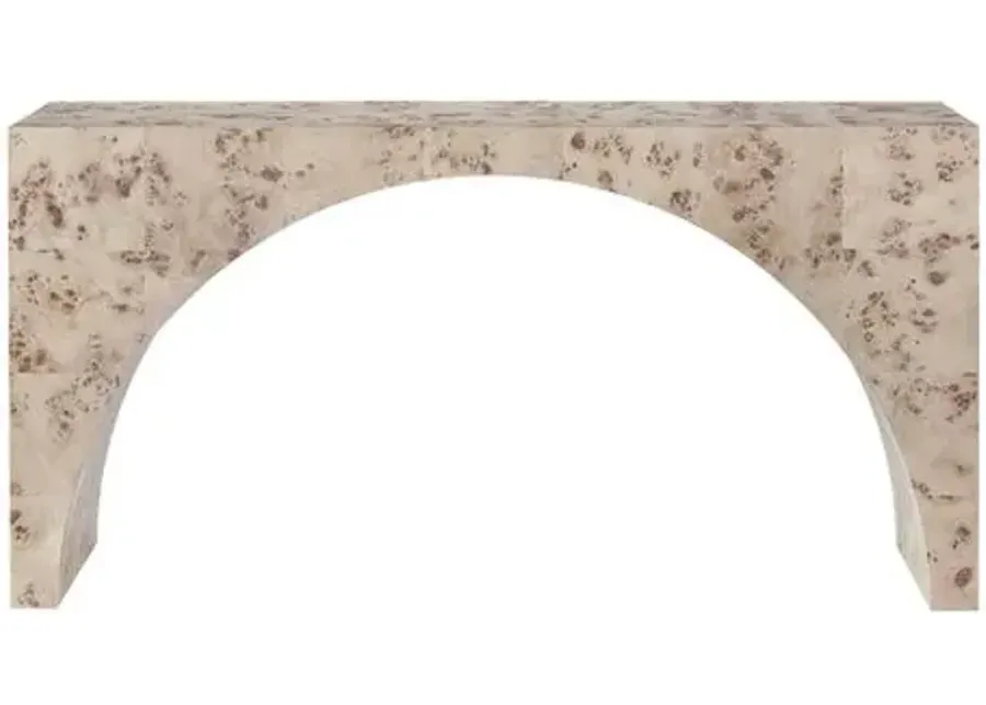 Tranquility Arc Console Table - Mappa Burl - Miranda Kerr Home - Ivory