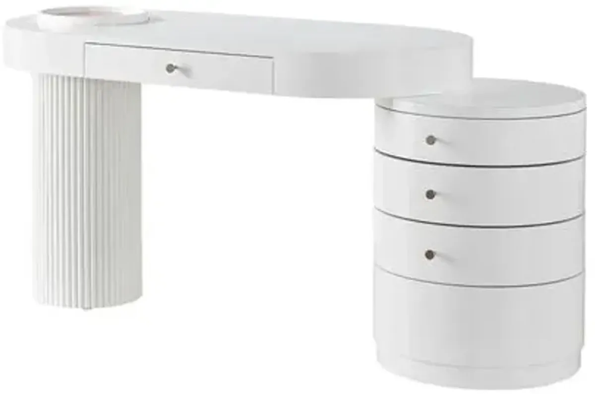 Tranquility Mode 5-Drawer Vanity Desk - Glacier - Miranda Kerr Home - White