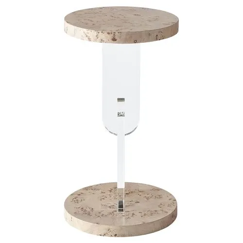 Tranquility Side Table - Mappa Burl/Acrylic - Miranda Kerr Home - Ivory